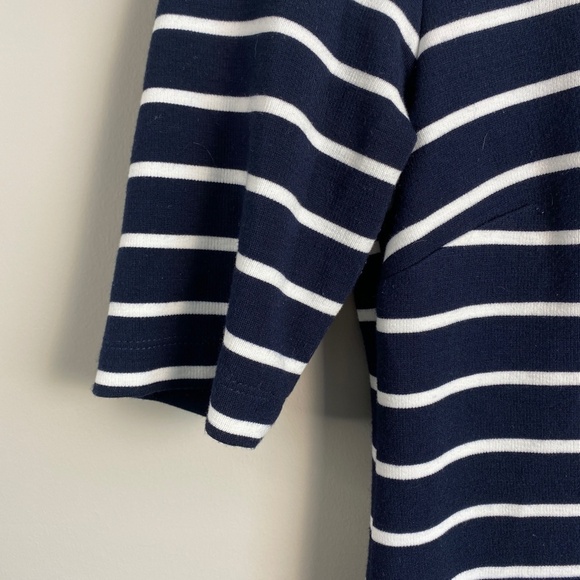 Banana Republic Women's 1/2 Zip 1/4 Sleeve Black & White T-Shirt Dress Size 6 - Picture 3 of 16